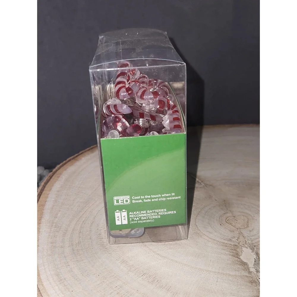 Holiday Home LED Miniature Candy Cane Lights For Indoor‎ Use Only 6.2ft~NEW~RARE